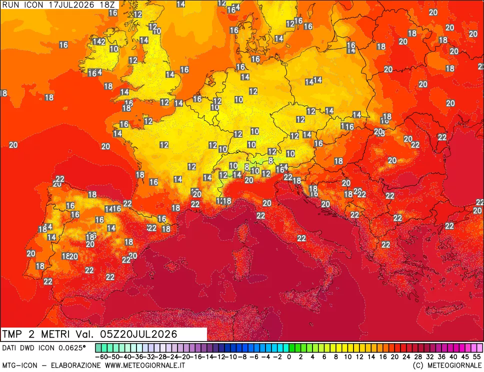 mappa Temp 2 metri