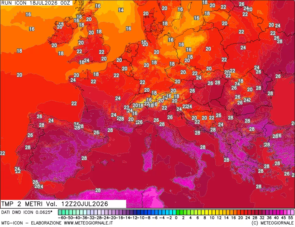 mappa Temp 2 metri