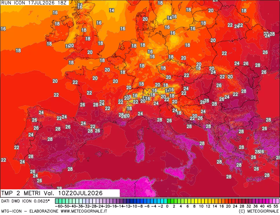 mappa Temp 2 metri
