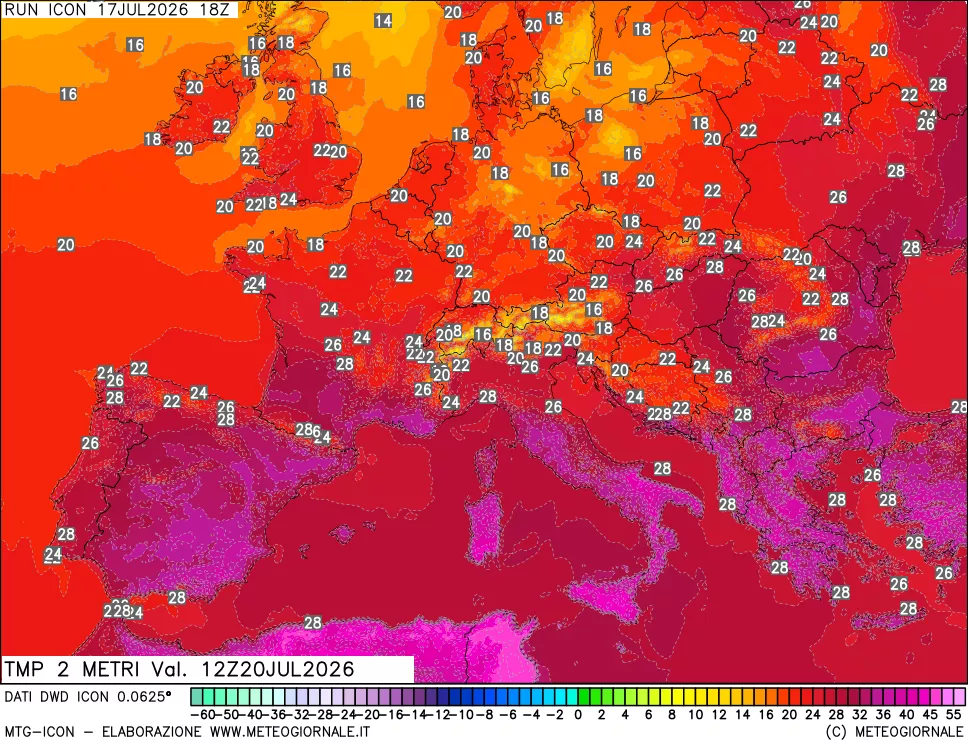 mappa Temp 2 metri