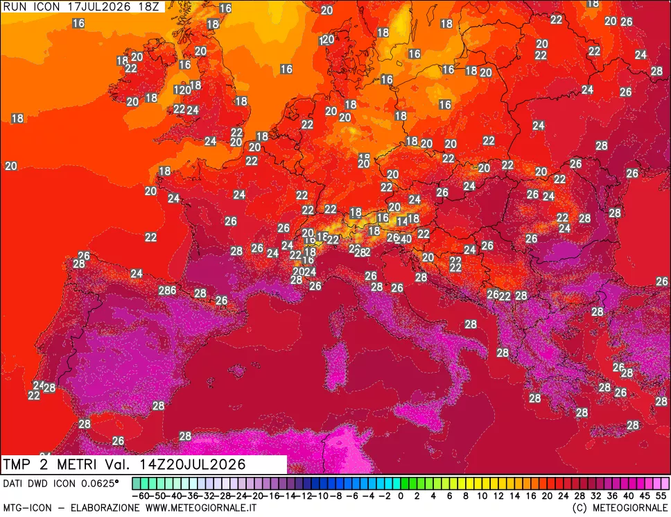mappa Temp 2 metri