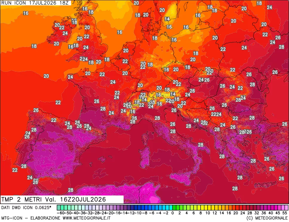 mappa Temp 2 metri