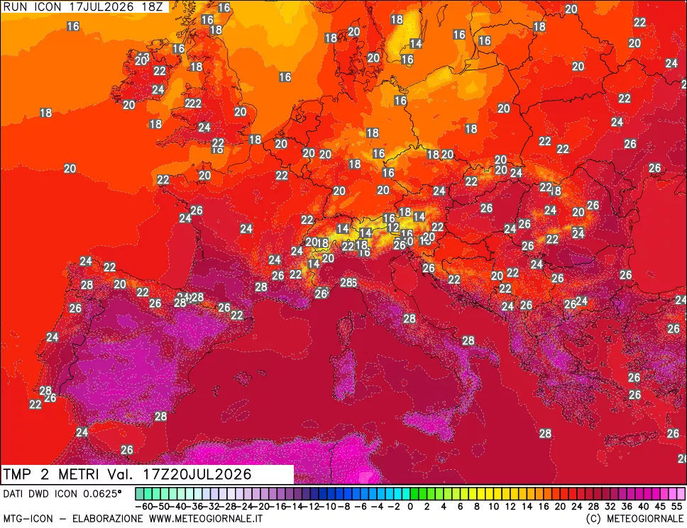 mappa Temp 2 metri