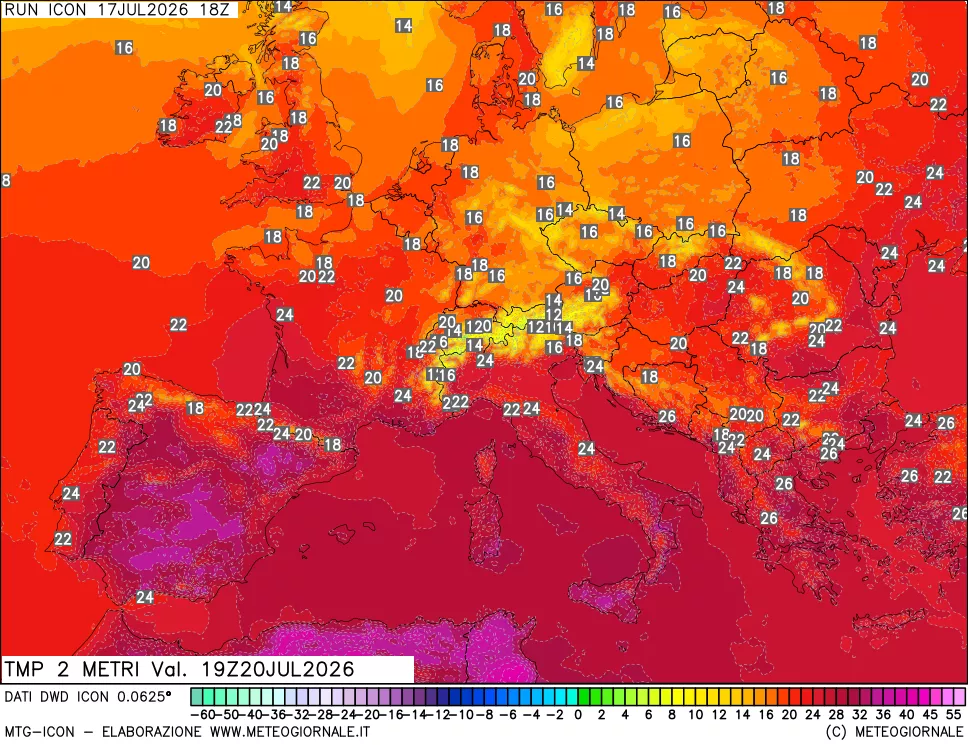 mappa Temp 2 metri
