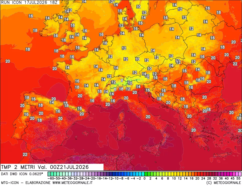 mappa Temp 2 metri