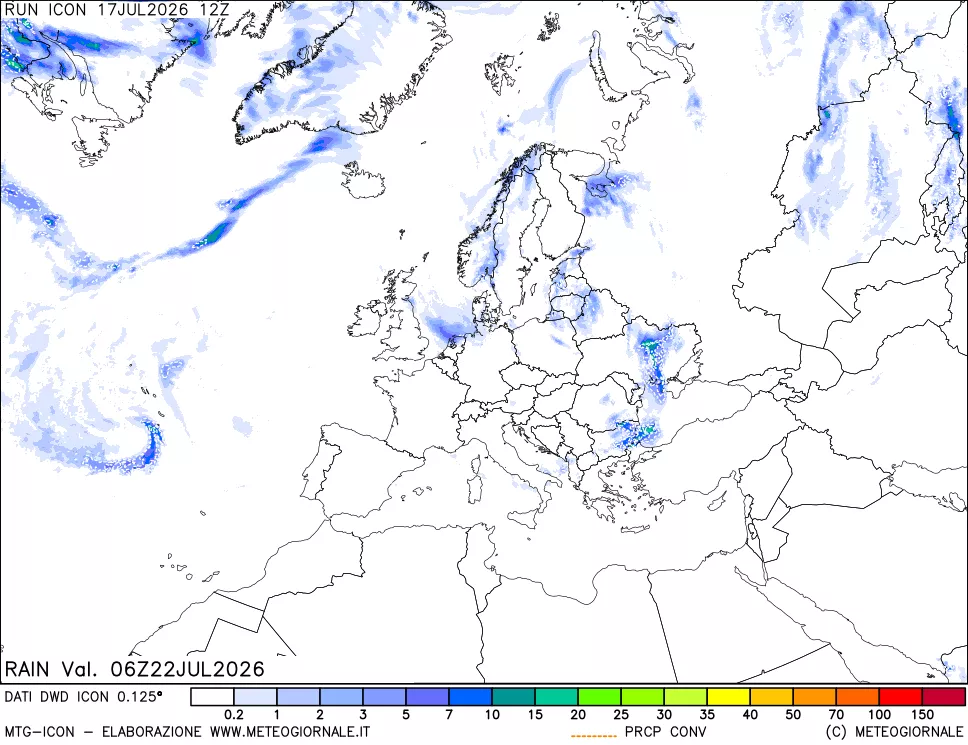 mappa Precipitazioni totali e convettive
