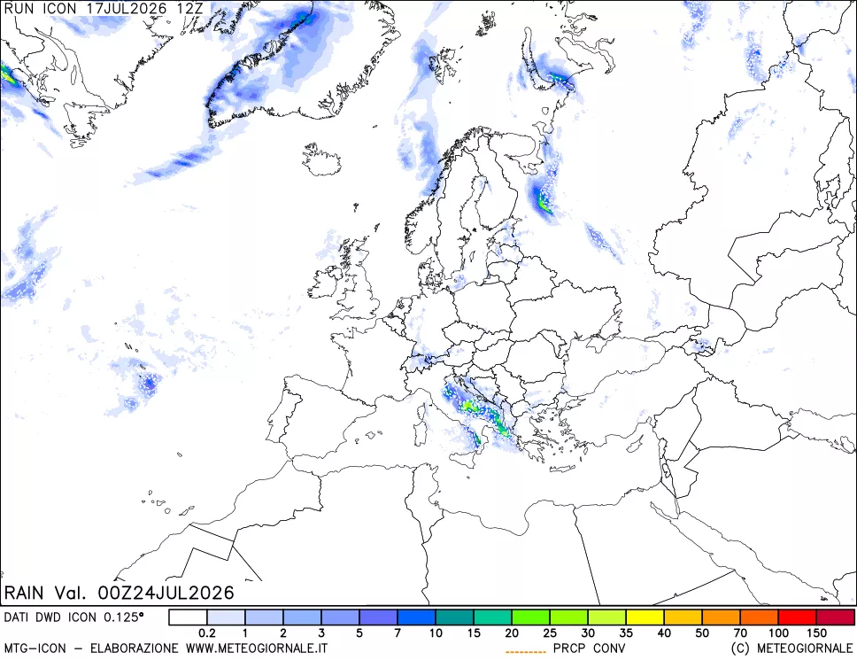 mappa Precipitazioni totali e convettive