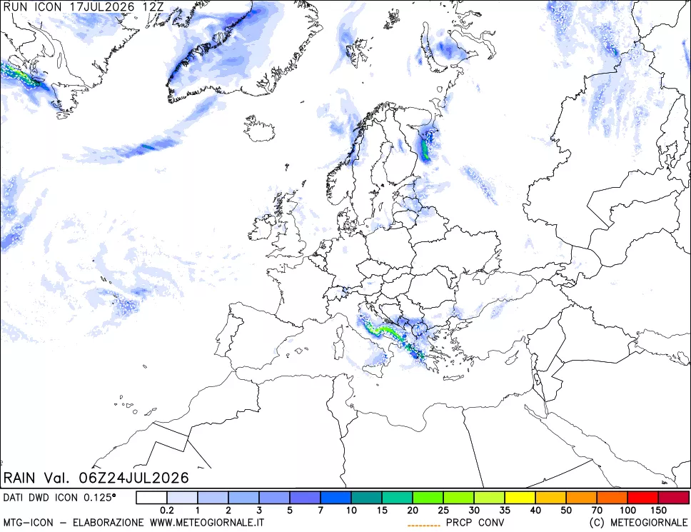 mappa Precipitazioni totali e convettive