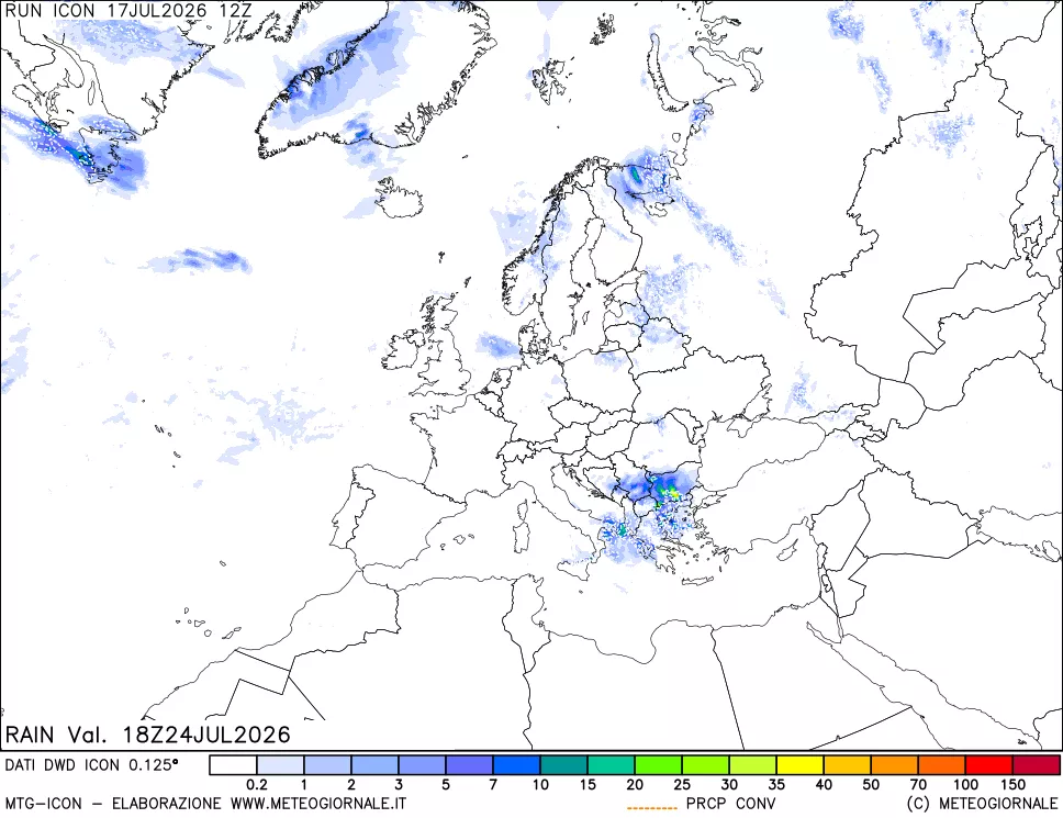 mappa Precipitazioni totali e convettive