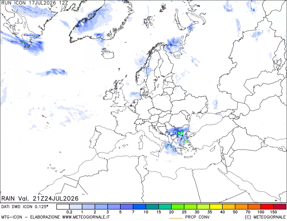 mappa Precipitazioni totali e convettive