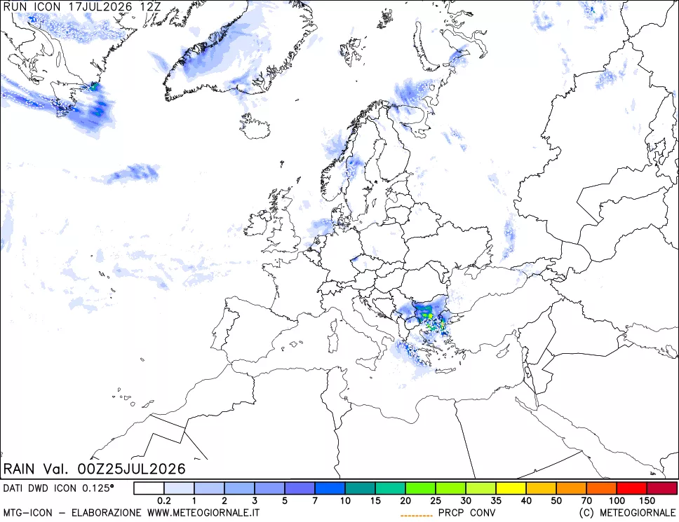 mappa Precipitazioni totali e convettive