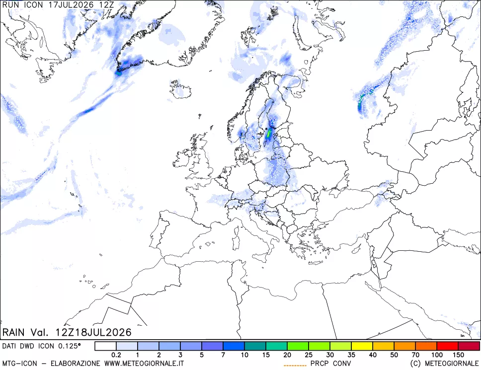mappa Precipitazioni totali e convettive