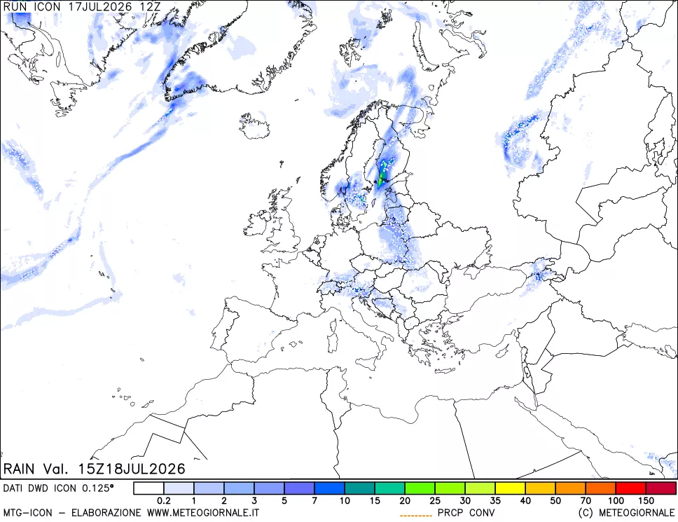 mappa Precipitazioni totali e convettive
