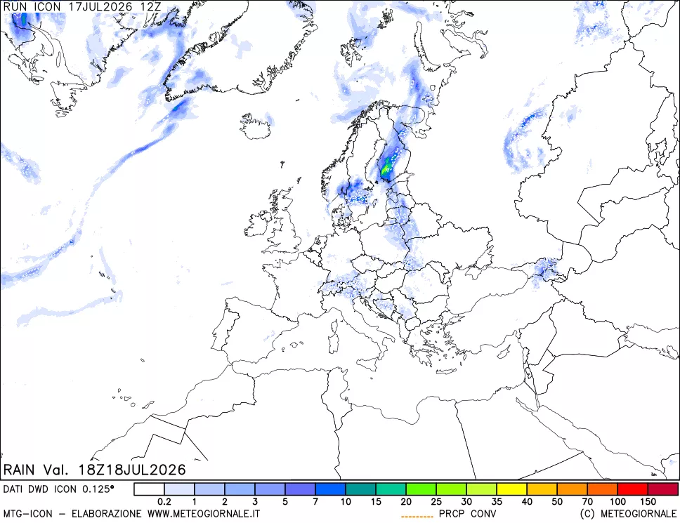 mappa Precipitazioni totali e convettive