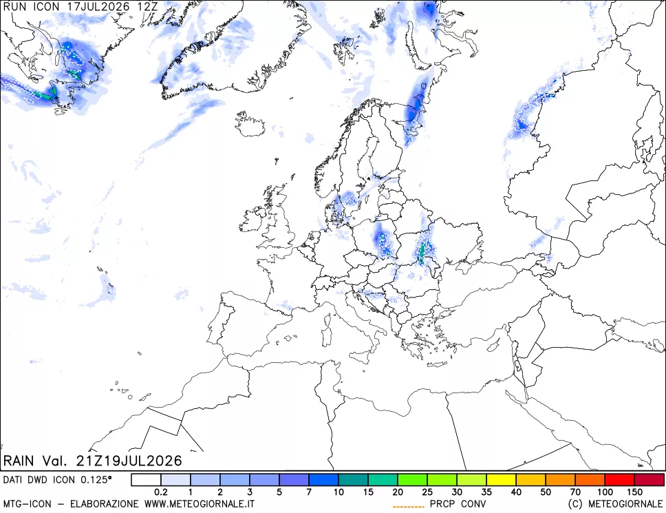 mappa Precipitazioni totali e convettive