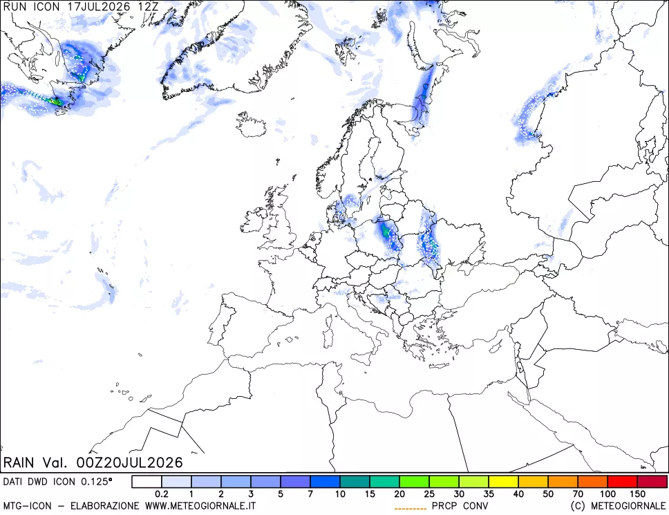 mappa Precipitazioni totali e convettive