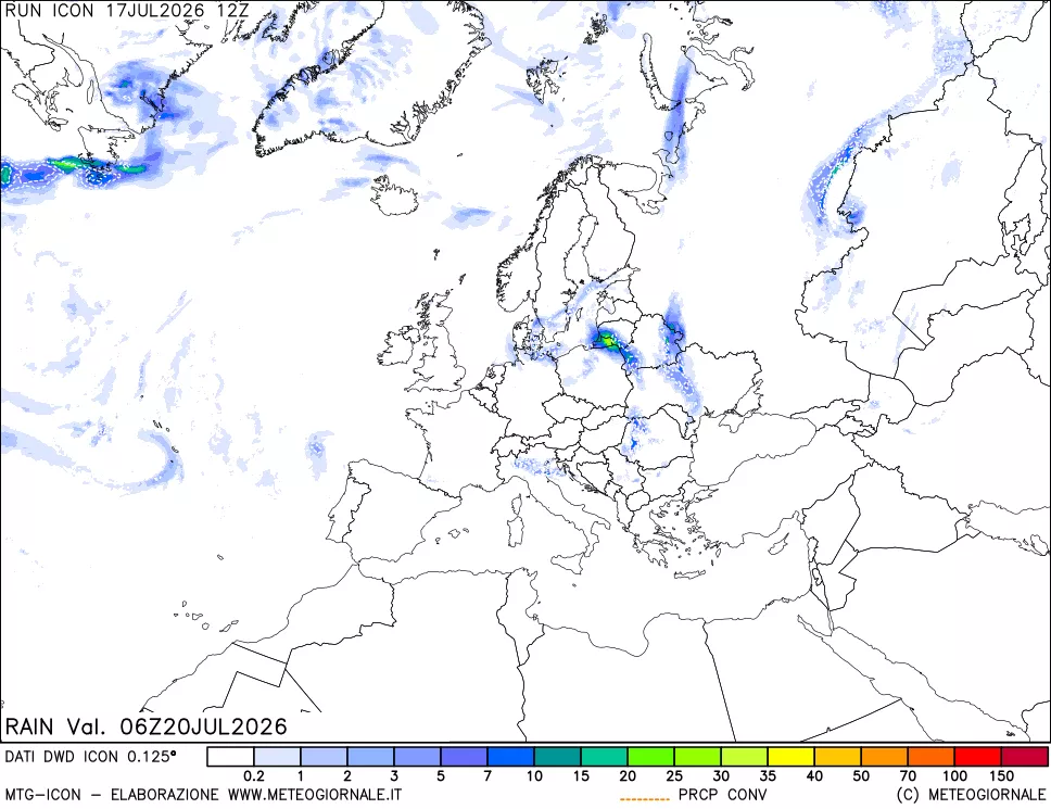 mappa Precipitazioni totali e convettive