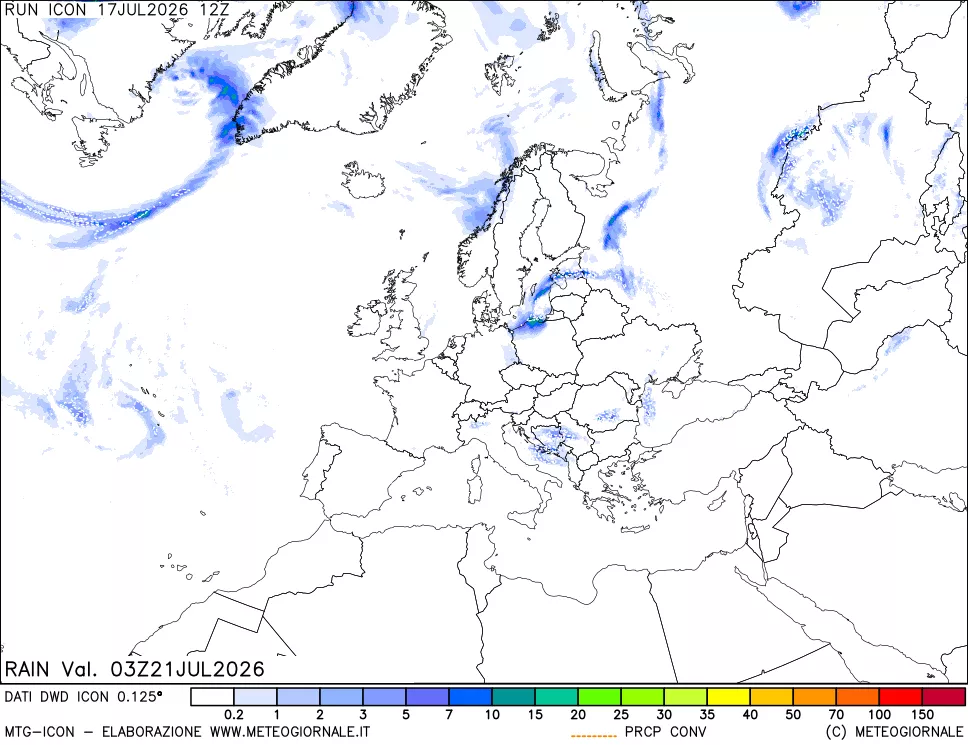 mappa Precipitazioni totali e convettive