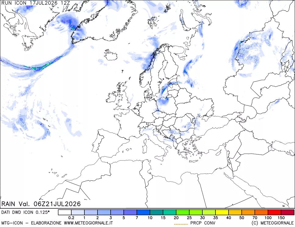 mappa Precipitazioni totali e convettive