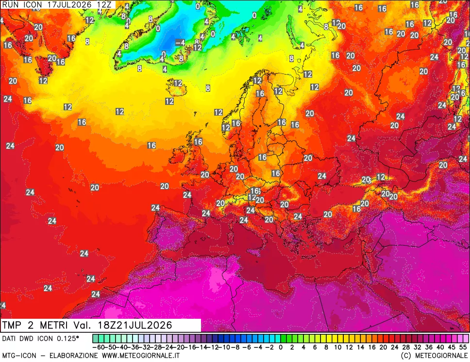 mappa Temp 2 metri