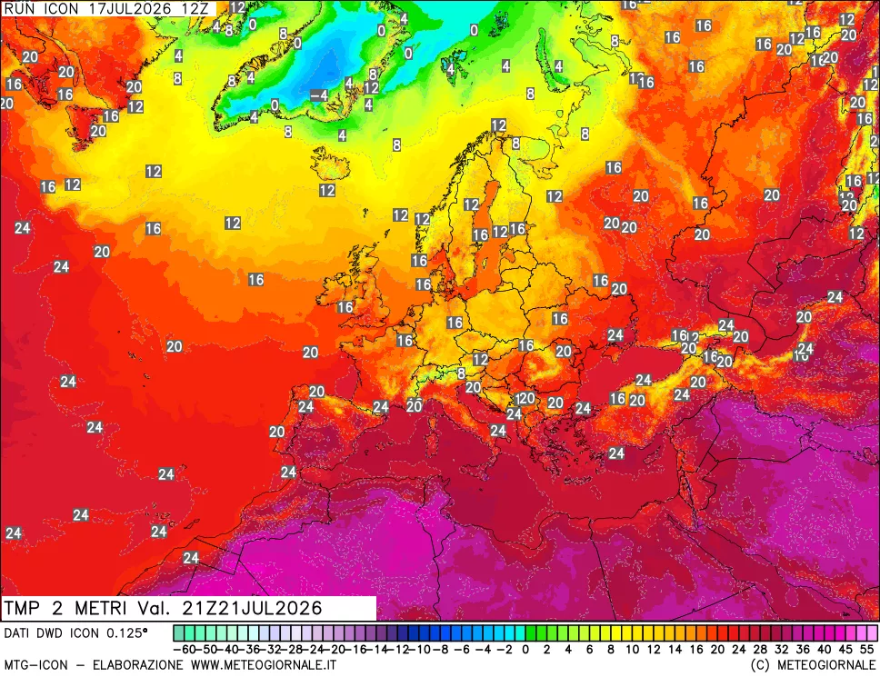 mappa Temp 2 metri