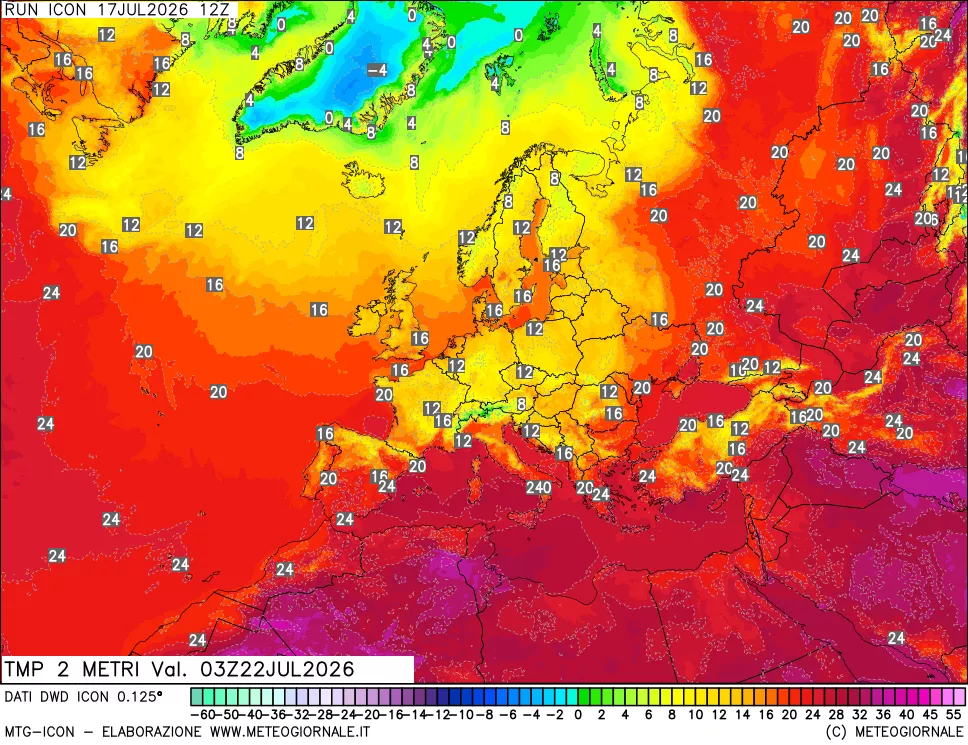 mappa Temp 2 metri