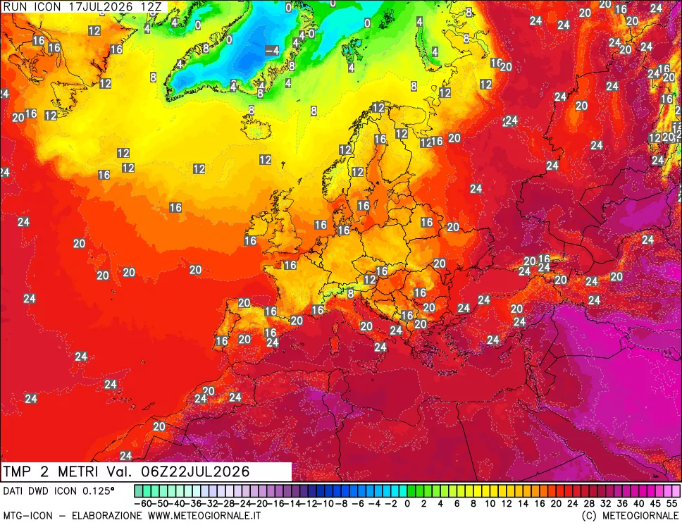mappa Temp 2 metri