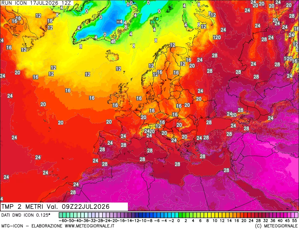 mappa Temp 2 metri