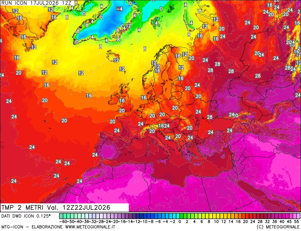 mappa Temp 2 metri
