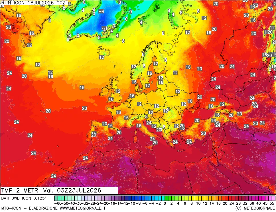 mappa Temp 2 metri
