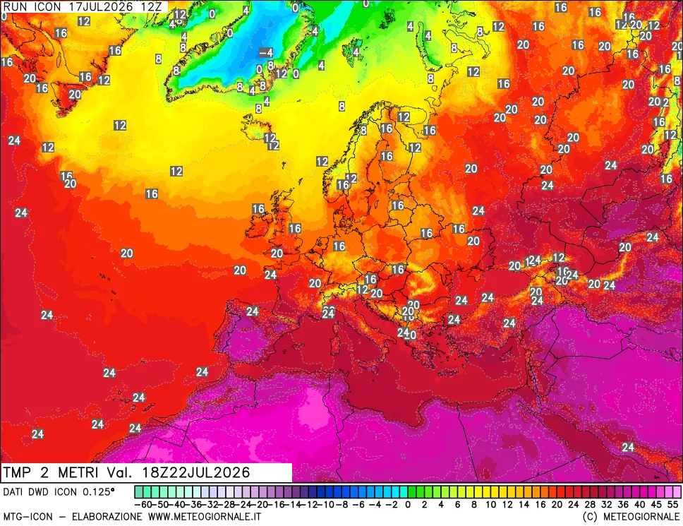 mappa Temp 2 metri