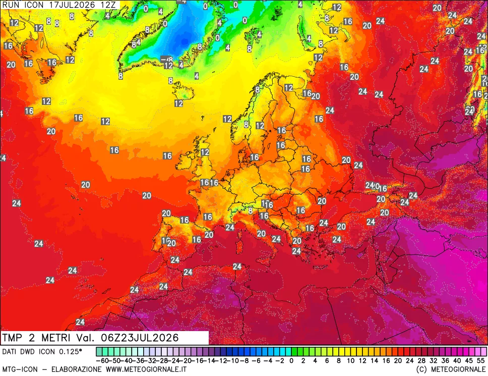 mappa Temp 2 metri