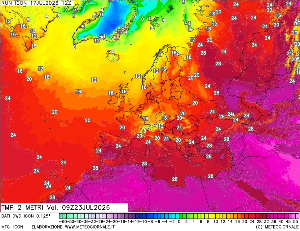 mappa Temp 2 metri