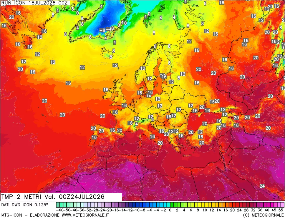 mappa Temp 2 metri