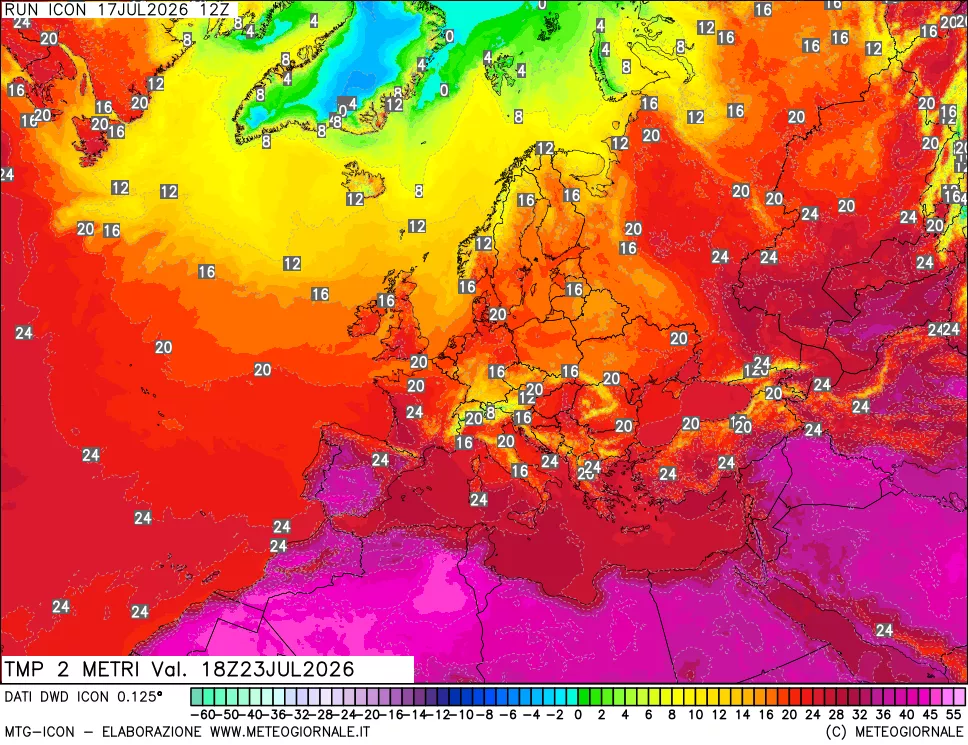 mappa Temp 2 metri