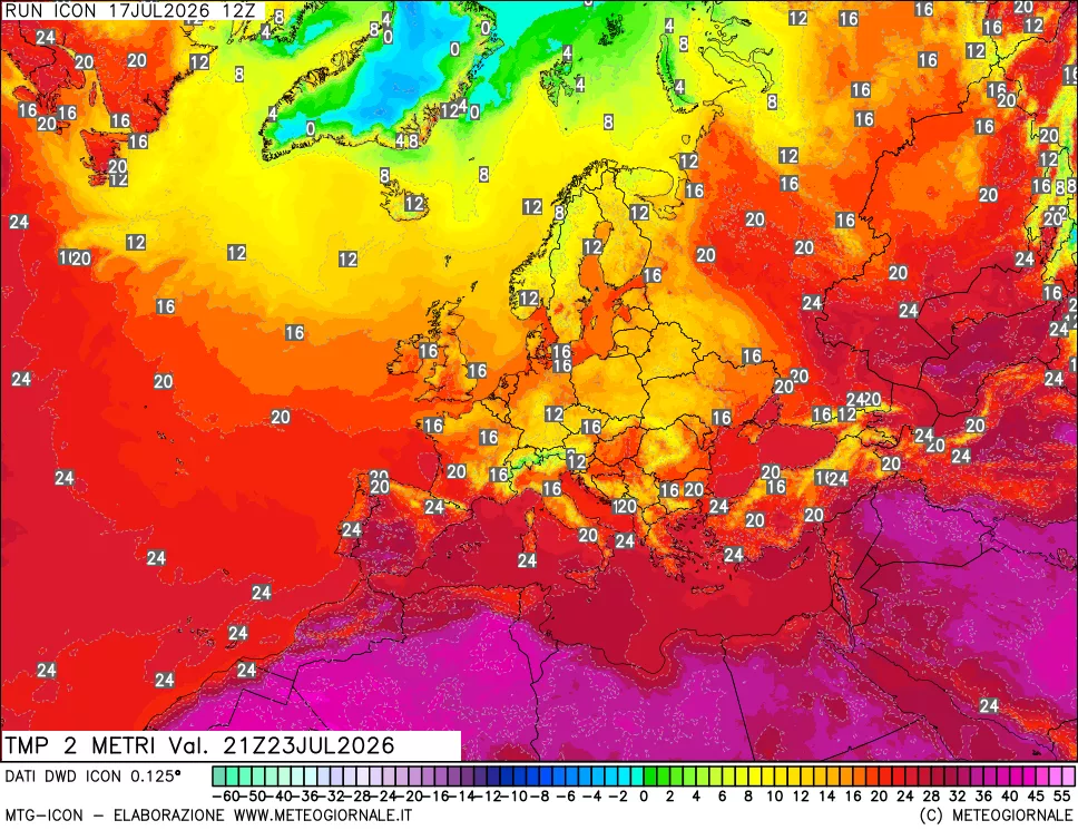 mappa Temp 2 metri