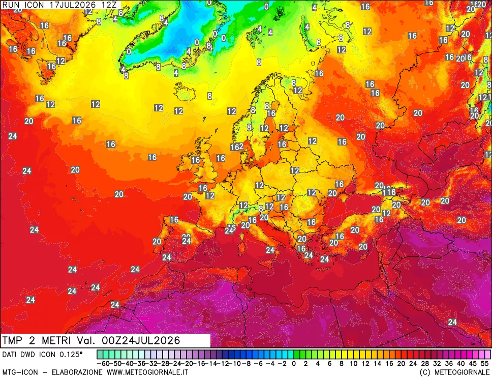 mappa Temp 2 metri