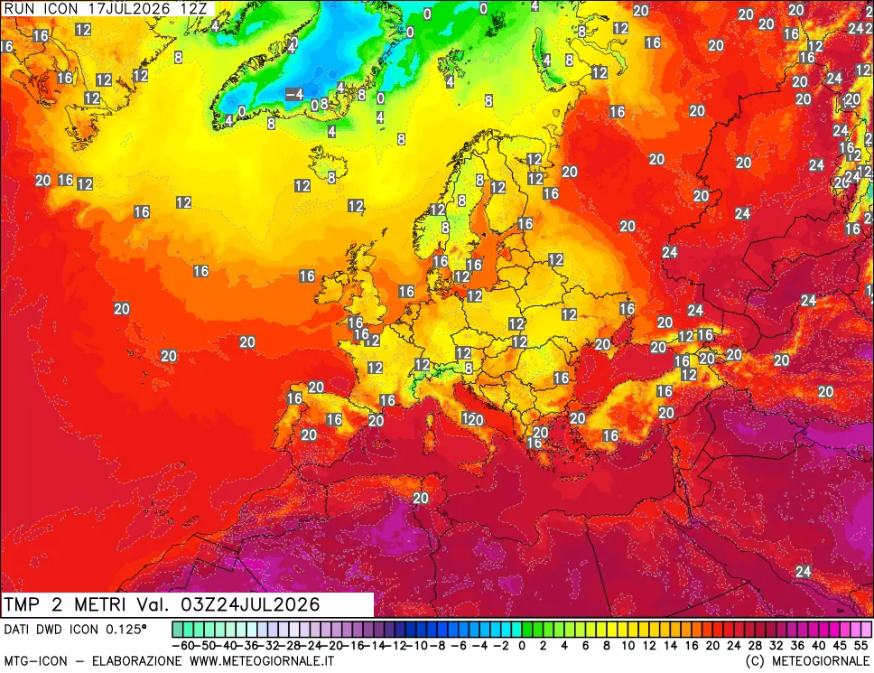 mappa Temp 2 metri