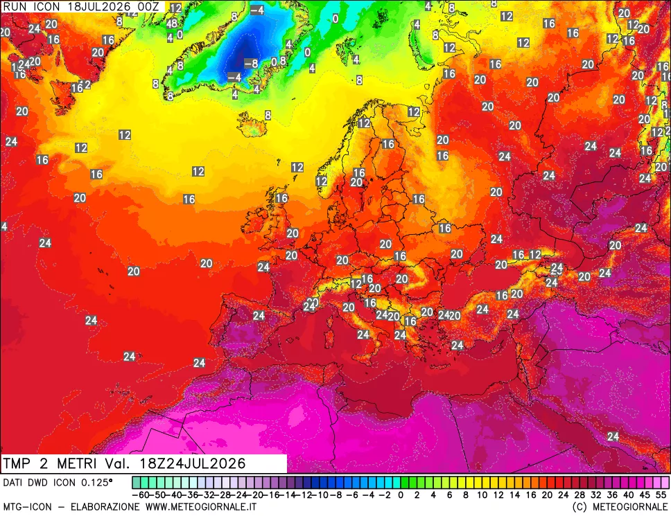 mappa Temp 2 metri