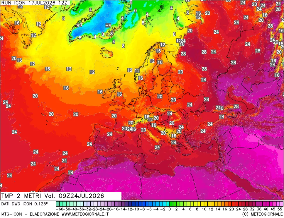 mappa Temp 2 metri