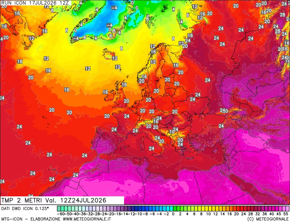 mappa Temp 2 metri