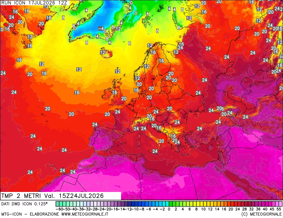 mappa Temp 2 metri