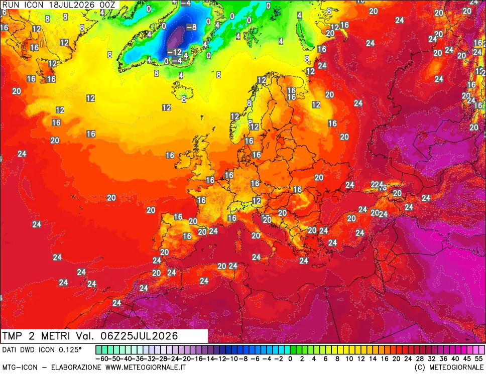 mappa Temp 2 metri