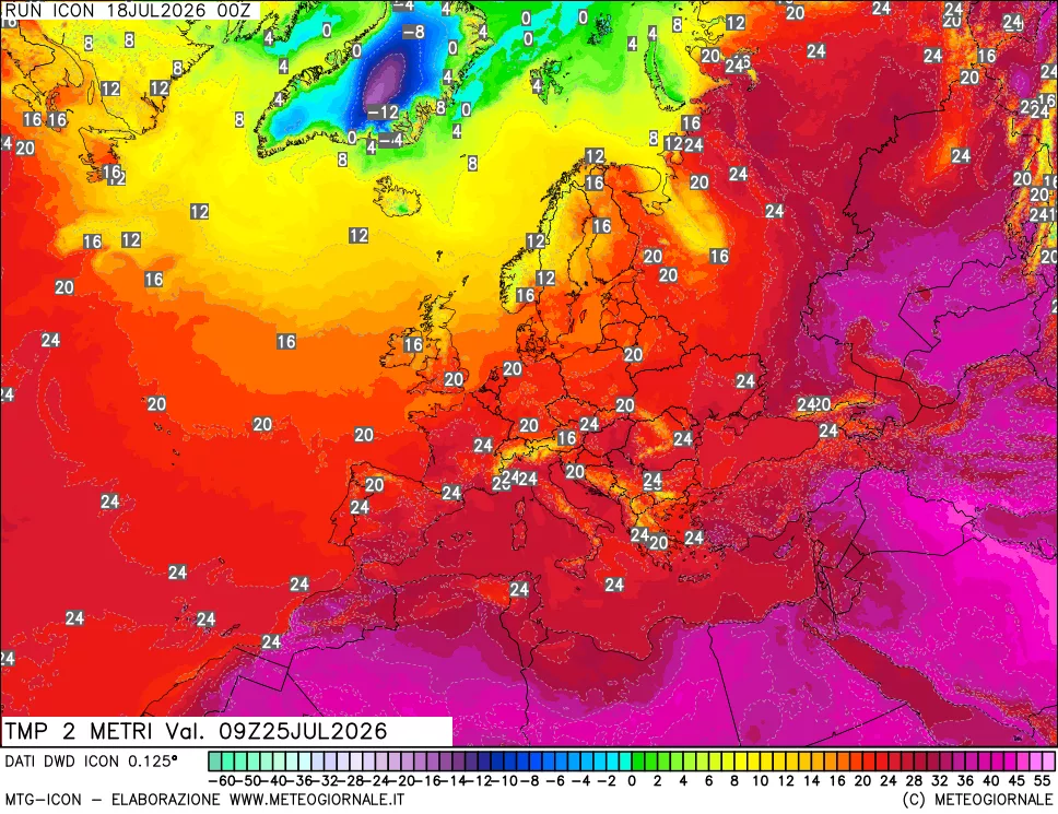 mappa Temp 2 metri