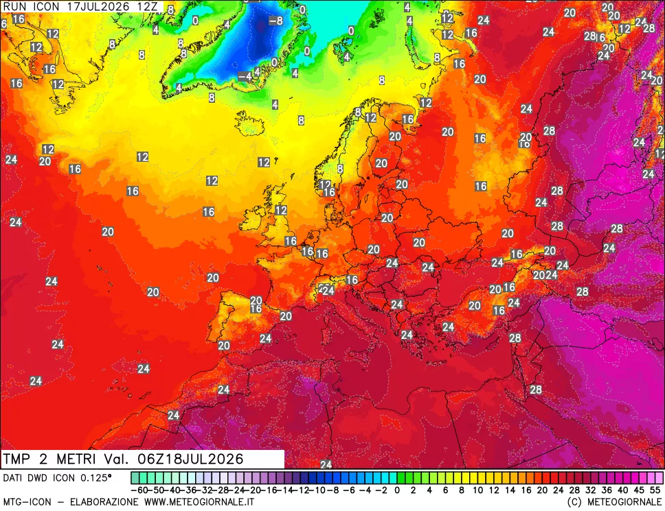 mappa Temp 2 metri