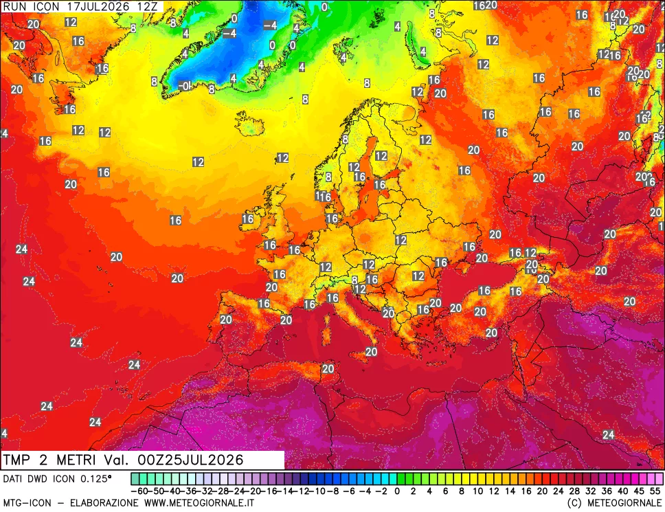 mappa Temp 2 metri