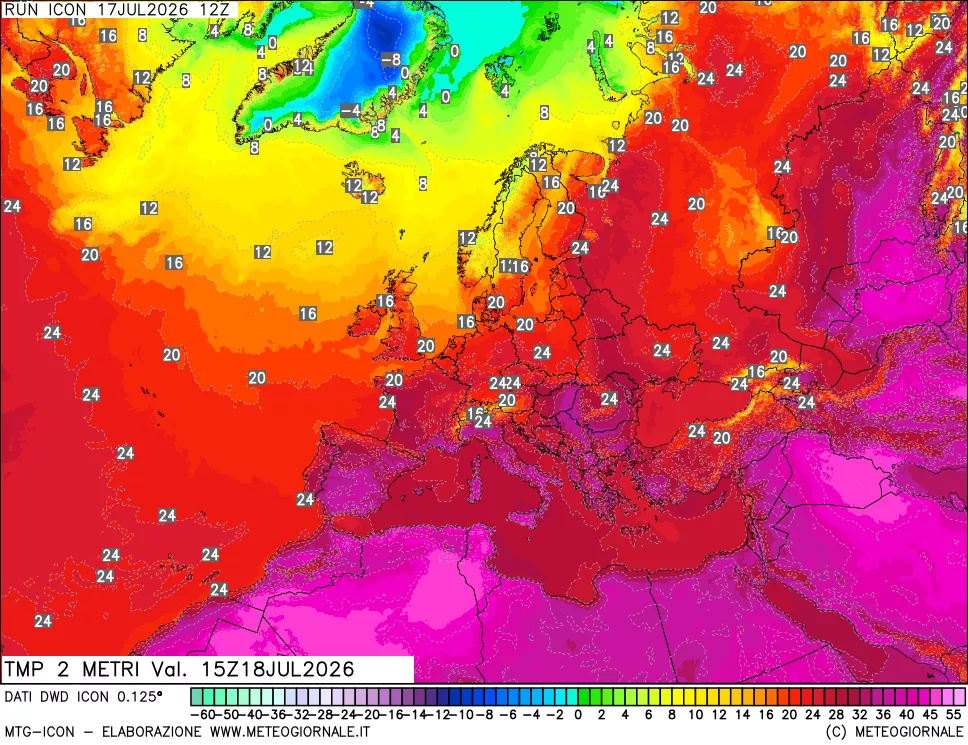 mappa Temp 2 metri