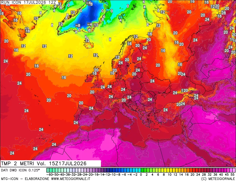 mappa Temp 2 metri