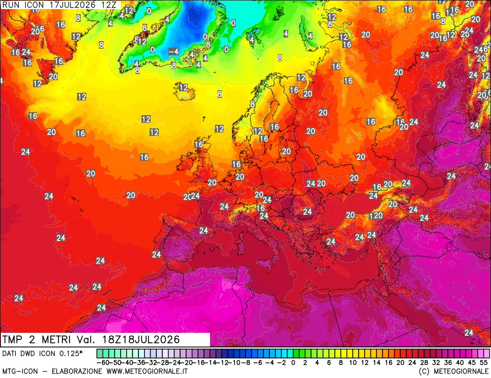 mappa Temp 2 metri