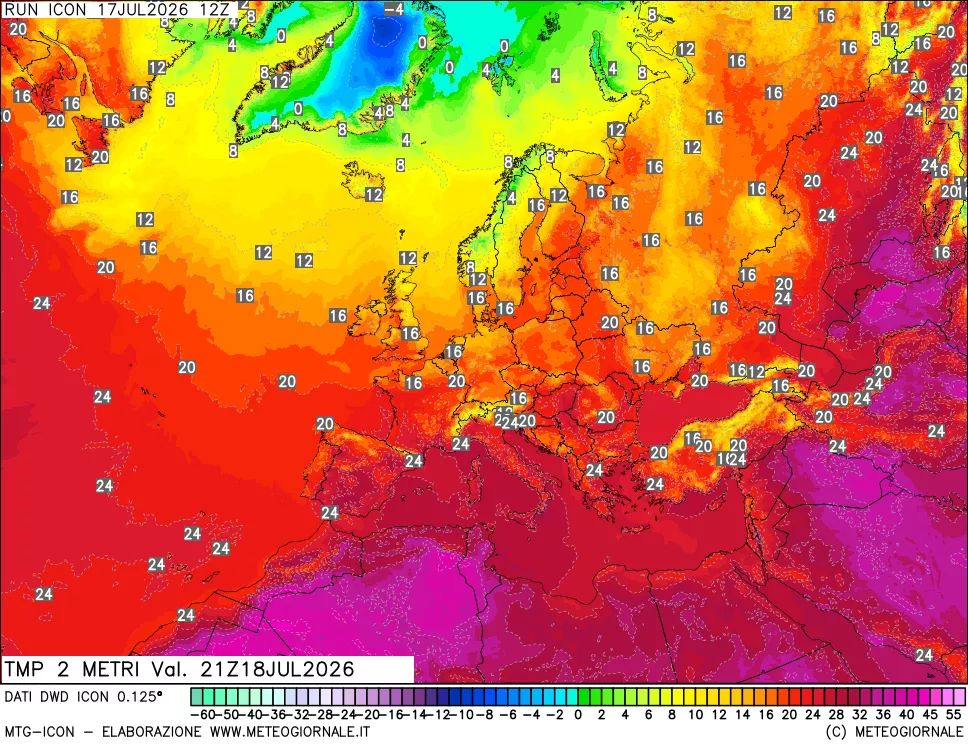 mappa Temp 2 metri